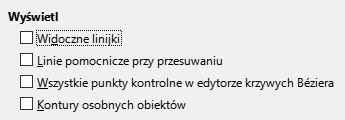 Okno dialogowe opcji widoku Impress