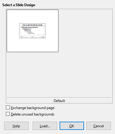 Slide Design Dialogue Box