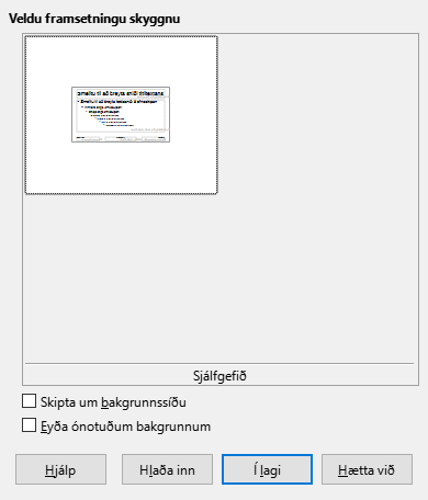 Slide Design Dialog