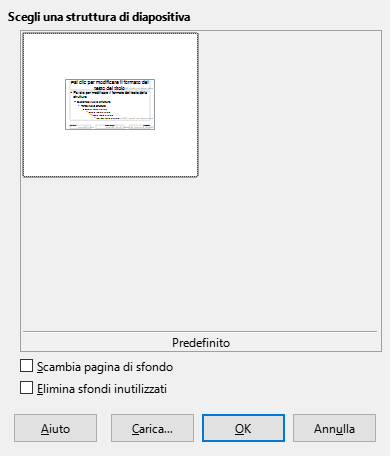Finestra di dialogo Struttura diapositiva