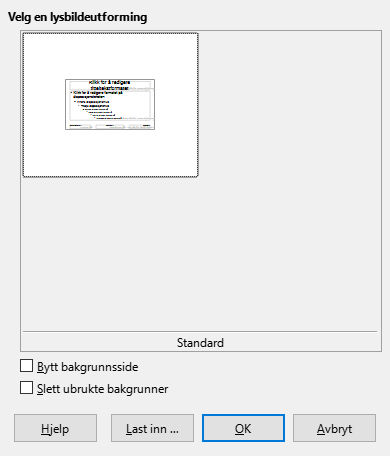 Lysbildedesign Dialog