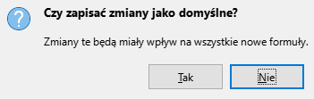 Okno dialogowego domyślnego zapisywania