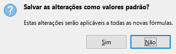 Aviso de salvar padrão