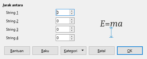 Dialog Pengaturan Jarak