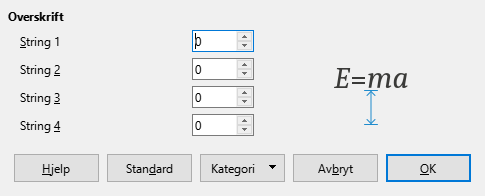 Dialogvindau for mellomrom