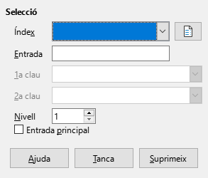 Diàleg Entrada d'índex