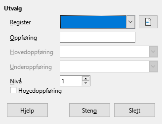 Indeksoppføringsdialog