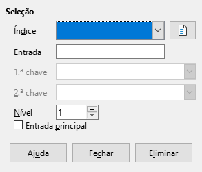 Index entry dialog