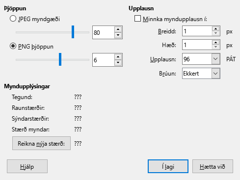 Compress Image Dialog