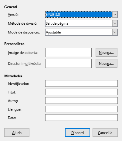 Quadre de diàleg EPUB