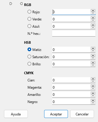 La ventana Elija un color