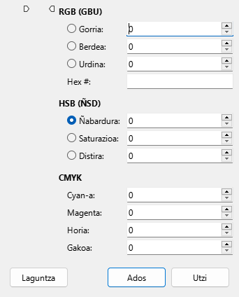 Aukeratu kolorea leihoa