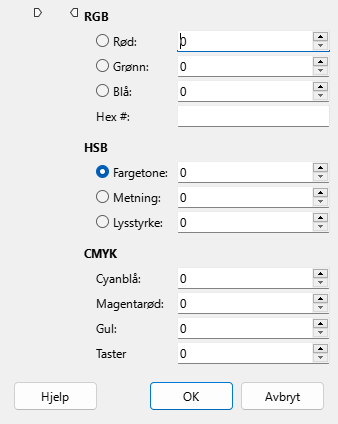 Vinduet Velg en farge
