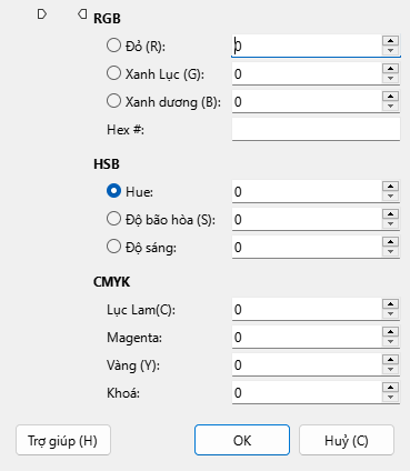 The Pick a Color window