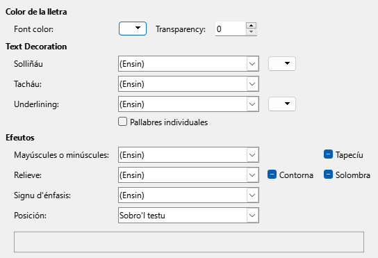 Font Effects Page Dialog Image