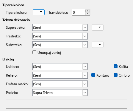 Bildo de dialogo Tiparaj efektoj