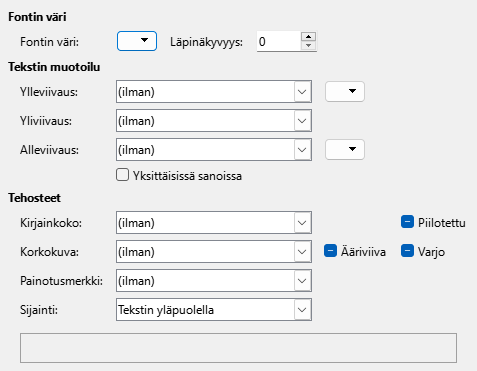 Font Effects Page Dialog Image