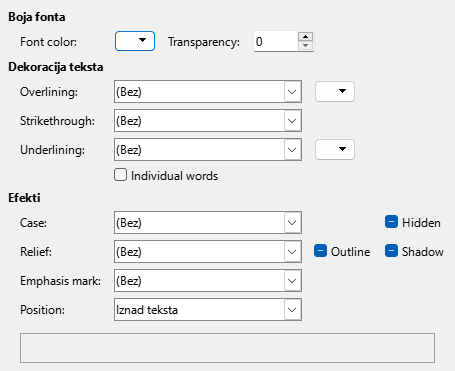 Font Effects Page Dialog Image