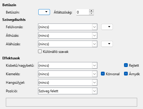 Font Effects Page Dialog Image