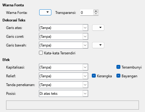 Citra Dialog Halaman Efek Fonta