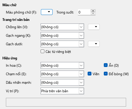 Font Effects Page Dialog Image