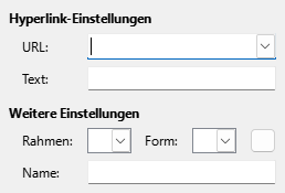 Bild des Dialogs Hyperlink – Internet