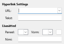 Ekraanipilt Interneti-hüperlingi sätetest