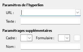 Image de la boîte de dialogue Hyperlien Internet