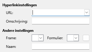 Afbeelding van dialoogvenster Hyperlink - Internet