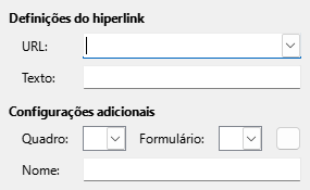 Imagem da caixa de diálogo de Hiperlink