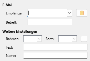 Bild des Dialogs Hyperlink – E-Mail