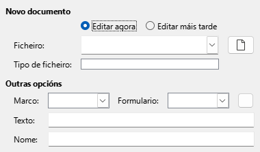 Imaxe da caixa de diálogo Novo documento de Hiperligazón