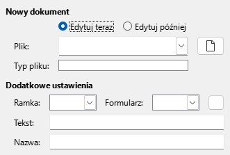 Obraz okna dialogowego hiperłącza nowego dokumentu