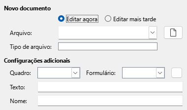 Imagem da caixa de diálogo Hiperlink Novo Documento
