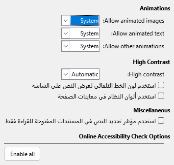 Options Accessibility Dialog Image