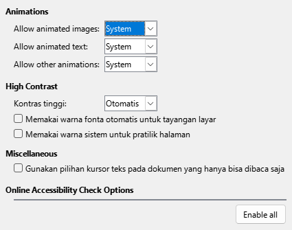 Citra Dialog Opsi Aksesbilitas