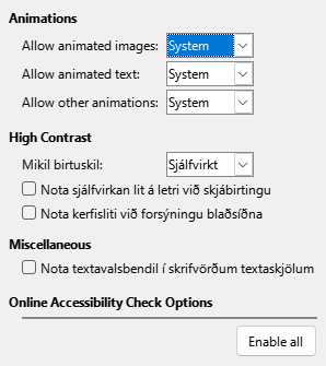 Options Accessibility Dialog Image