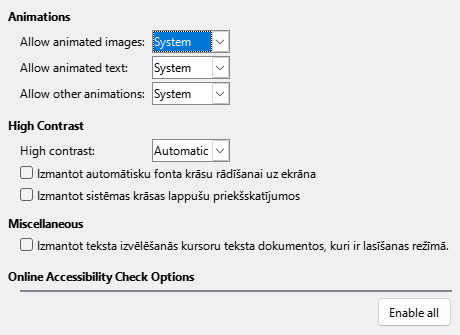 Options Accessibility Dialog Image