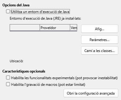 Imatge del diàleg d'opcions avançades