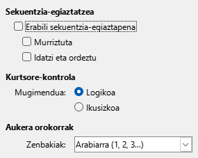 Aukeren 'CTL' elkarrizketa-koadroaren irudia