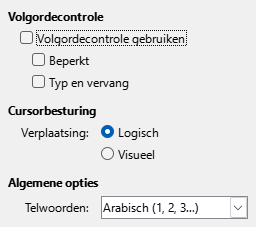 Afbeelding van dialoogvenster Opties - Open CL