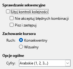 Obraz okna dialogowego opcji CTL