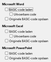 Afbeelding van dialoogvenster Opties - Laden/Opslaan