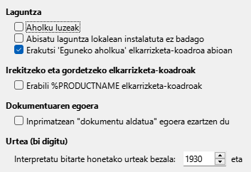Aukeren 'Orokorra' elkarrizketa-koadroaren irudia