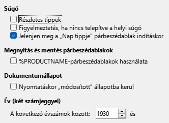 Options General Dialog Image