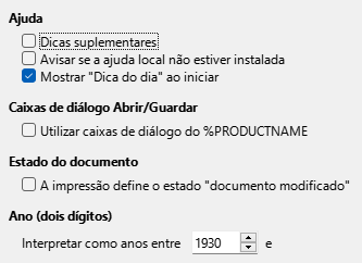 Imagem da caixa de diálogo Geral