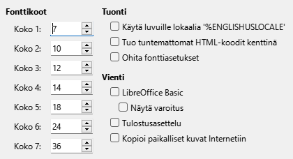 Options HTML Dialog Image