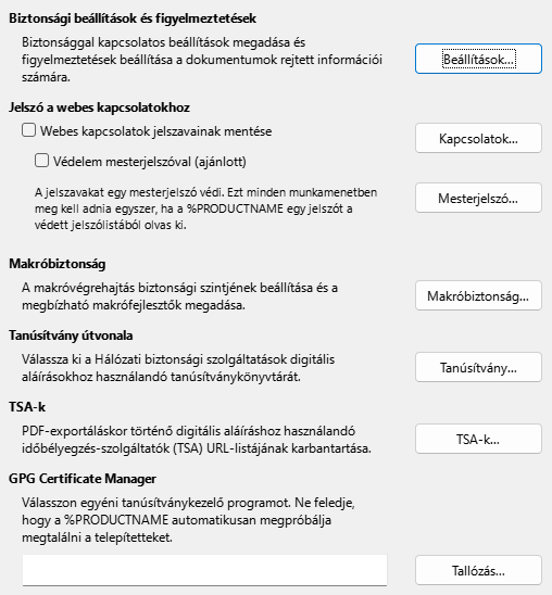 Options Security Dialog Image