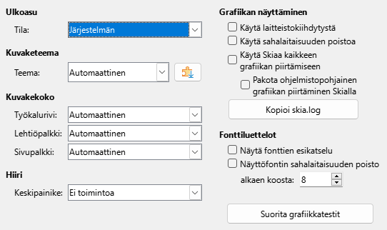 Options View Dialog Image