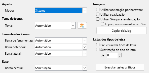 Imagem da caixa de diálogo Ver